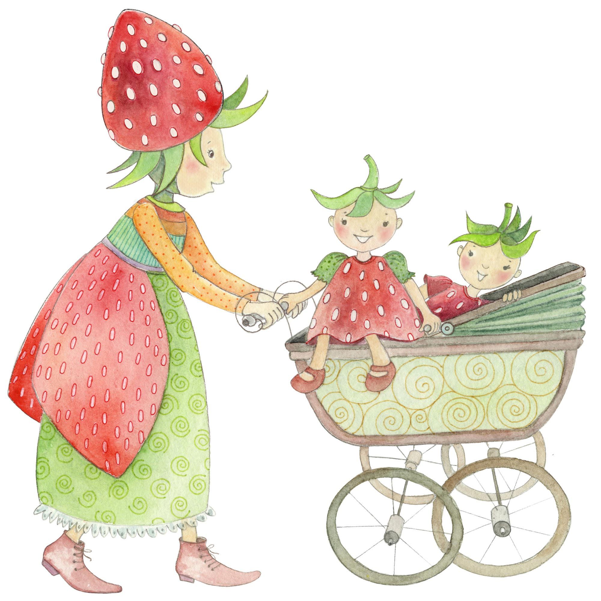 illustration erdbeere gaertnerei schoepf