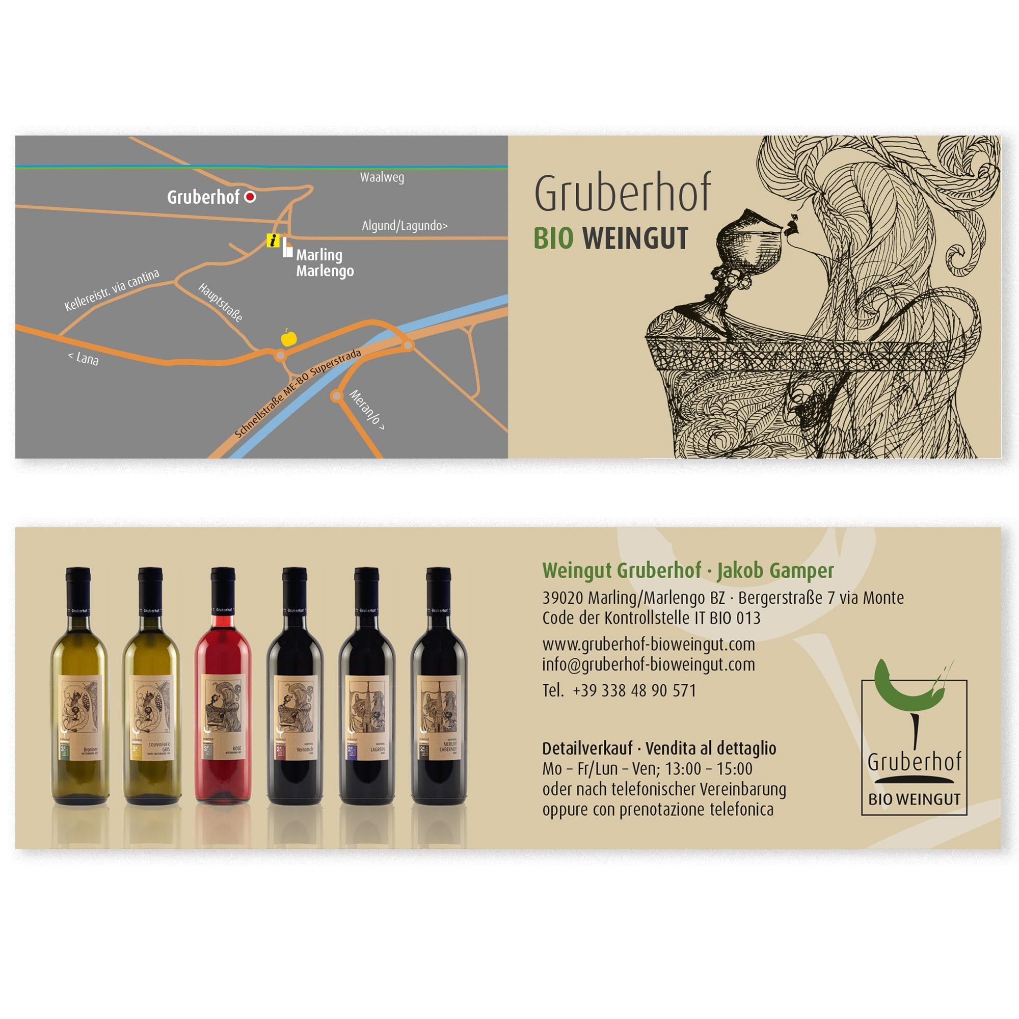 print visitenkarten gruberhof marling